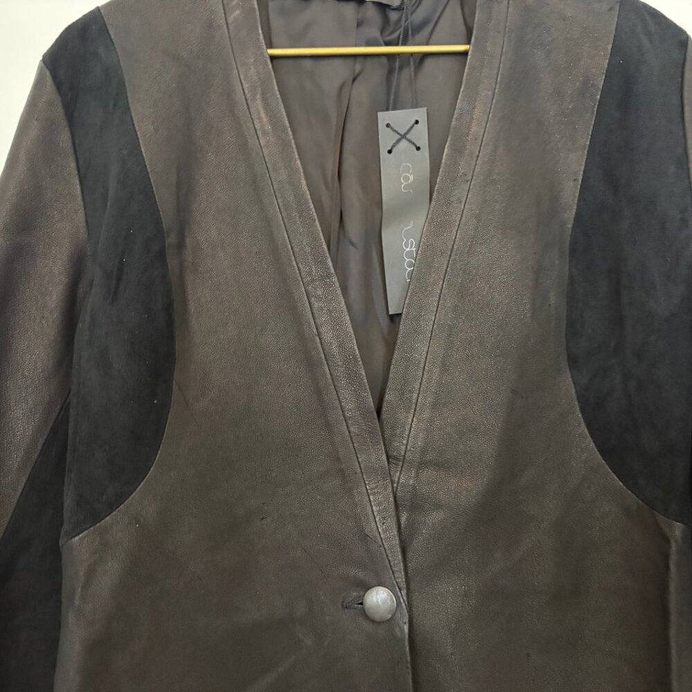 THE CAVALIÉR DRAPE BACK JACKET / BLACK LEATHER - image 4